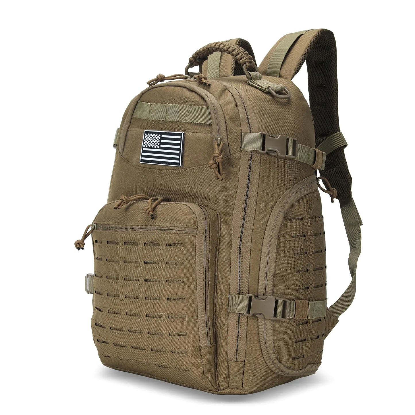 W WINTMING 35L Tactical Backpack for Men Heavy Duty Military Backpack 3 Day Assault Pack Molle Backpack Hiking Rucksack (Tan)